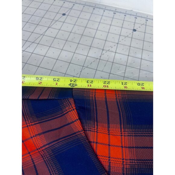 Men's Quilted Flannel Shirt Jacket Plaid Blue & Orange Sz. L Pearl Snap Vintage - Picture 11 of 13